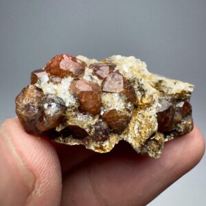65 Carat NATURAL GARNET Crystals W/ Mica On Matrix From Nurstan Afghanistan
