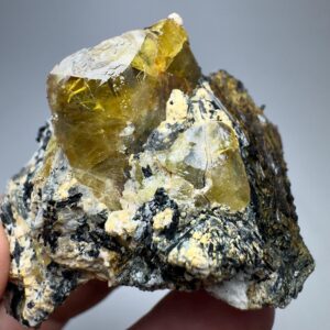 Unique 99 Grams Sphene Crystals Specimen W/ Actinolite Crystals On Matrix @ Zagi Pakistan