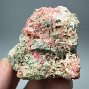 Pink Clinozoisite Crystals on Matrix Specimen With Epidote From Afghanistan