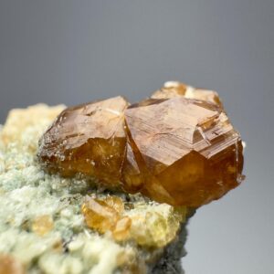64 Carat Hessonite Grossular Garnet Crystals with Epidote On Matrix From Mohmand Pakistan