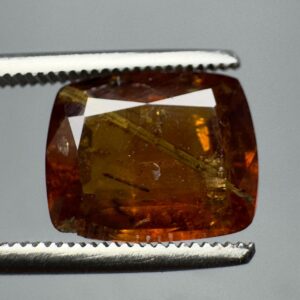 4.90 Ct Faceted Bastnasite (Bastnaesite) Cut Gemstone W/Rutile Inc from Zagi Pakistan