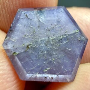 7.75 Ct Rare Trapiche & Hexagonal on Sapphire, Corundum Slice, Fluorescent From Badakhshan Afghanistan