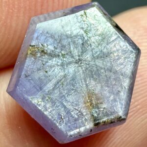 6.80 Ct Rare Trapiche & Hexagonal on Sapphire, Corundum Slice, Fluorescent From Badakhshan Afghanistan