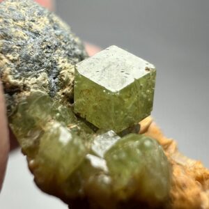 39 Carat Demantoid Garnet Crystals, W/ scolecite crystals & Unknown On Matrix from Pakistan – Rare Collector Specimen
