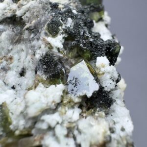 247 Grams Green Sphene Titanite Crystals With Chlorine & Quartz On Matrix From Pakistan