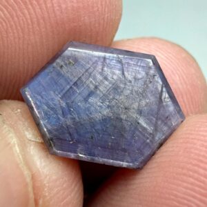 6.75 Carat Sapphire Trapiche Slice Hexagonal Corundum from Afghanistan