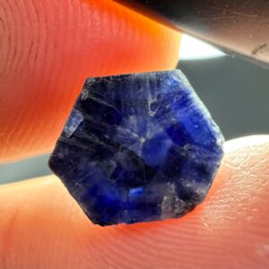 6.2 Carat Hexagonal Terminated Fluorescent Sapphire Rare Crystal From Badakhshan Afghanistan