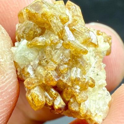 21 Carat Natural Childrenite-Eosphorite Crystals On Fluorescent Albite With Quartz  From Afghanistan