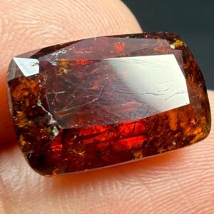 20.20 Carat Faceted Bastnasite (Bastnaesite) Cut Gemstone With Rutile From Pakistan