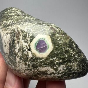 321 Gram Natural Polished Fluorescent Ruby with Zoisite in Biotite from Pakistan