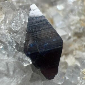 238 Carat Terminated Anatase Lustrous Blue Touch Crystal Specimen With Quartz From Pakistan